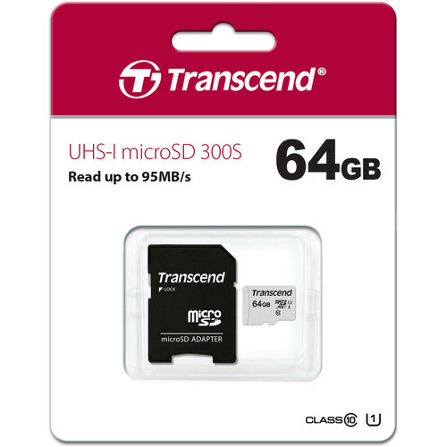 Transcend 64GB Micro SDXC Memory Card for Video & Security Cameras, Smartphone