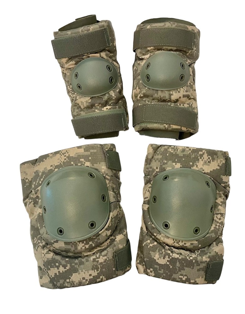 USGI Tactical Combat Knee & Elbow Pads Set, ACU Pattern, RFI Issue, Medium EXC