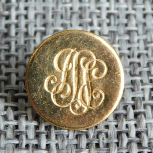 Antique Vtg Button Monogrammed Aprx: 1/2" #606-B
