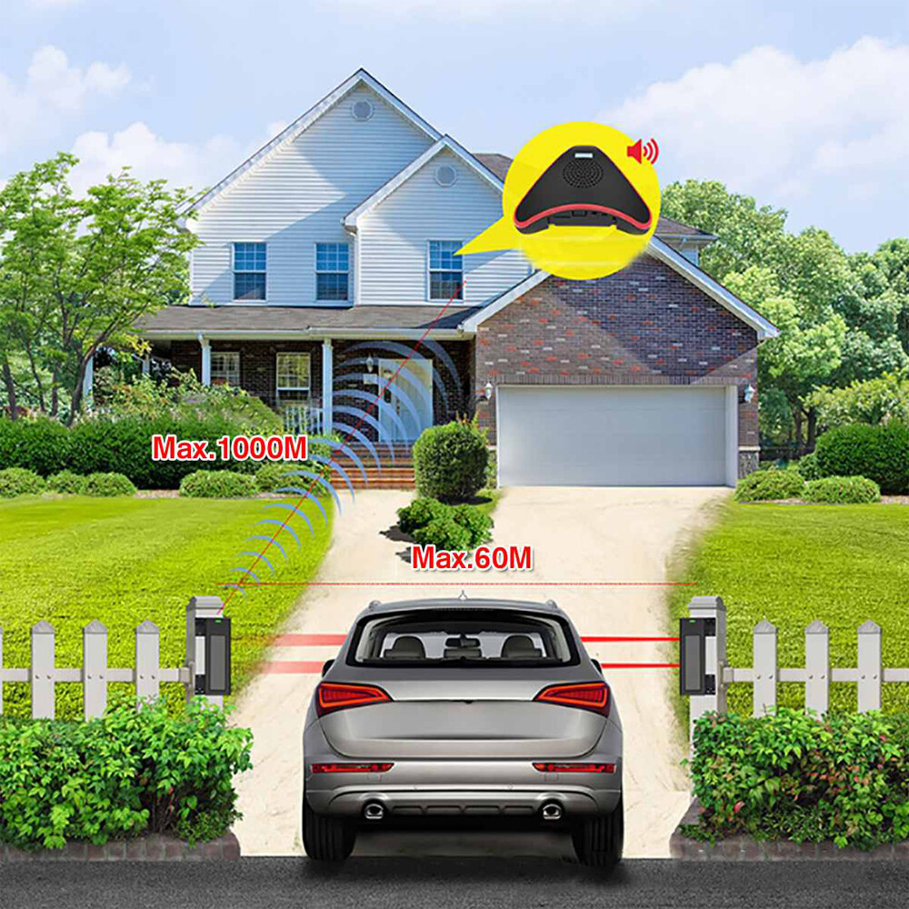 Weatherproof Solar Wireless Driveway Alarm Sensor Alert System Security Kit IP66