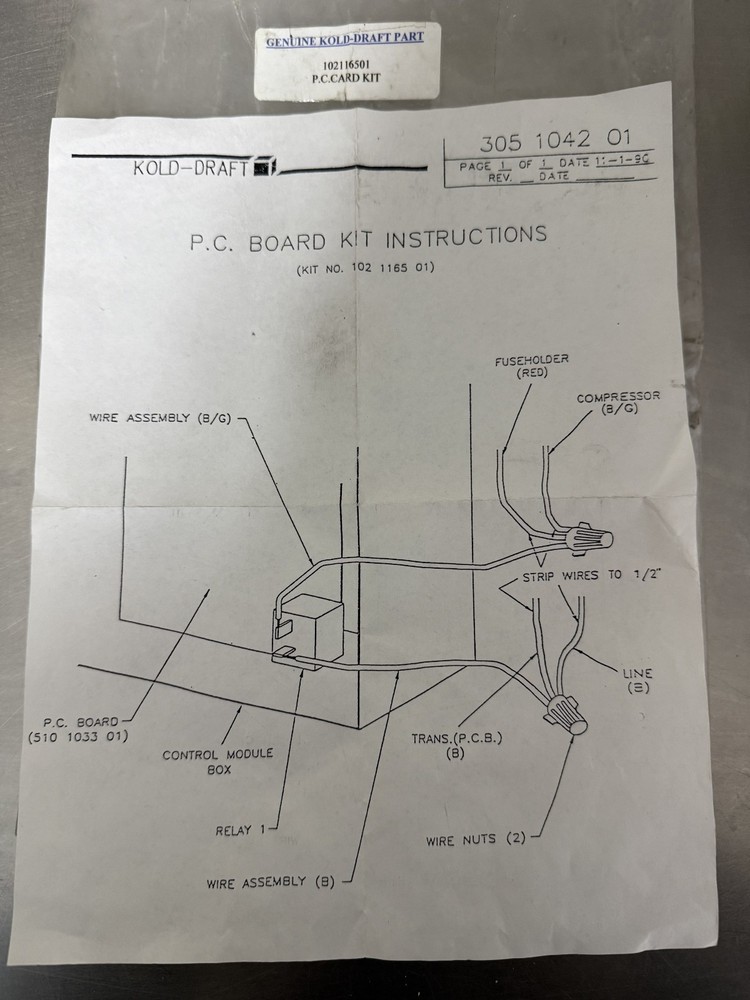 Kold-Draft 102-1165-01 Genuine OEM Replacement Part /Control Module PC Board Kit