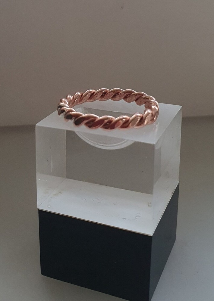 Chunky twisted copper ring, in solid good quality natural copper , All Size