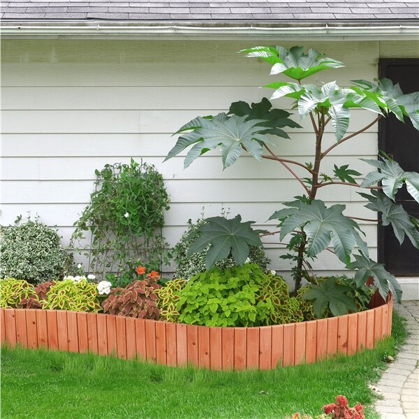 Wooden Fence Garden Landscape Edging Flexible Decorative Border for Yard Patio