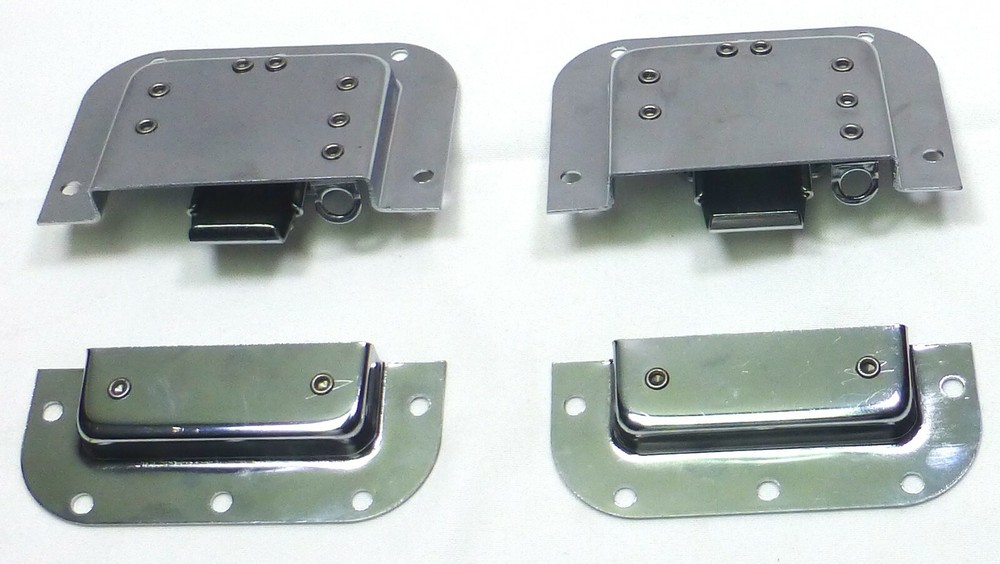 (2) Two Chrome - Plated Medium Butterfly Latches (Split Dish) For ATA Road Cases