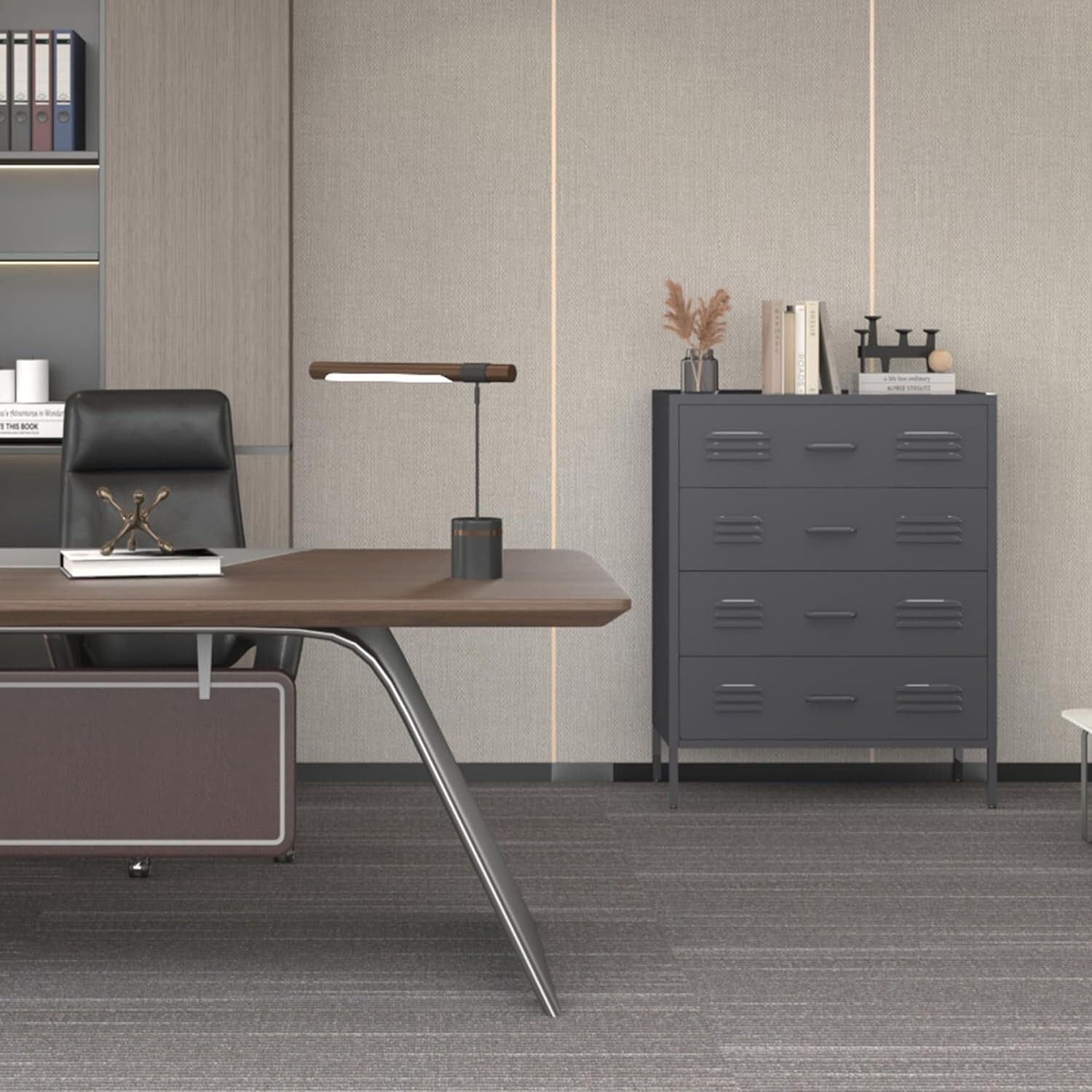 Elegro Metal 4 Drawers Dresser, Chest of Drawers for Bedroom, Storage Cabinet