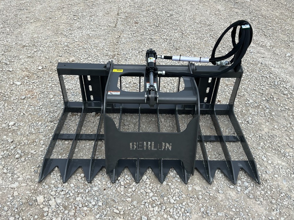 Berlon 60" Compact Tractor Root Brush Grapple Attachment Fits Skid Steer Loader