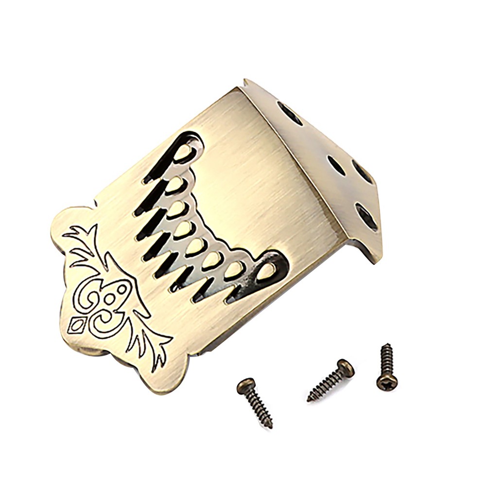 1pc 8 String Mandolin Tailpiece Feather Pattern Metal Bronze Color Mandolin