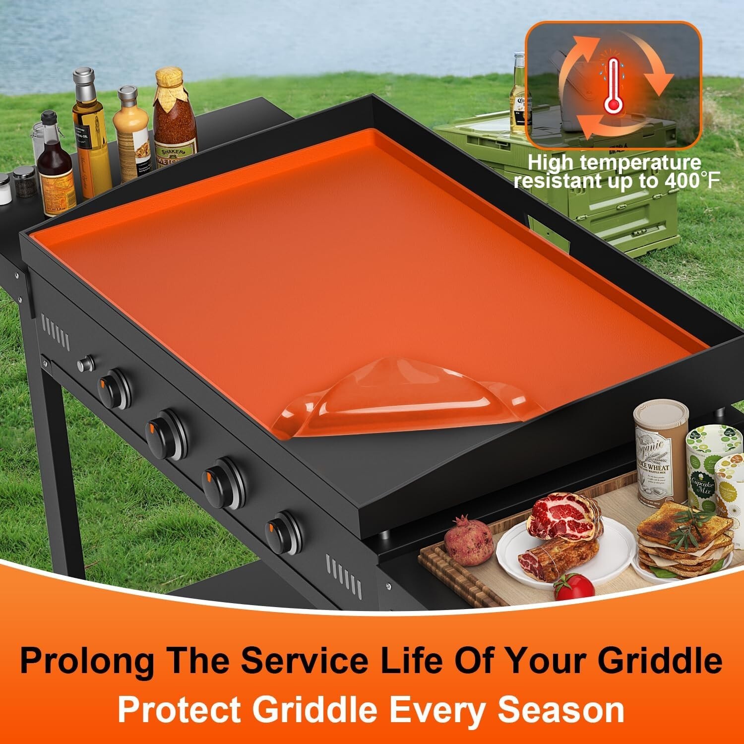 28" Silicone Griddle Mat for Blackstone - 28 Inch Heavy Duty Food Grade Cover