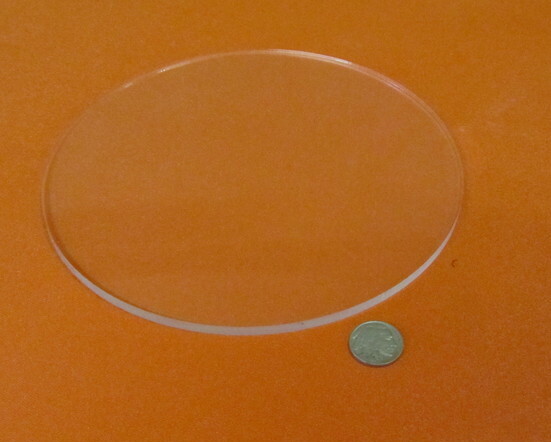 1/4" (.220") Thick x 8.0" Diameter Acrylic Circle Disc Clear
