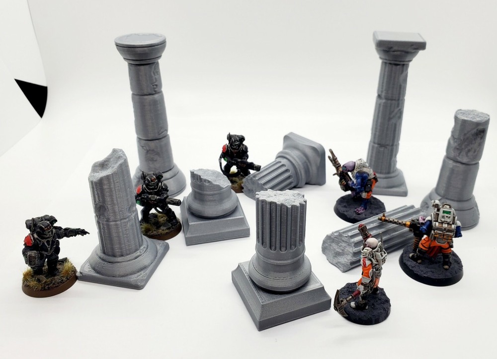3d Printed Destroyed Columns/Pillars Terrain for Tabletop Gaming