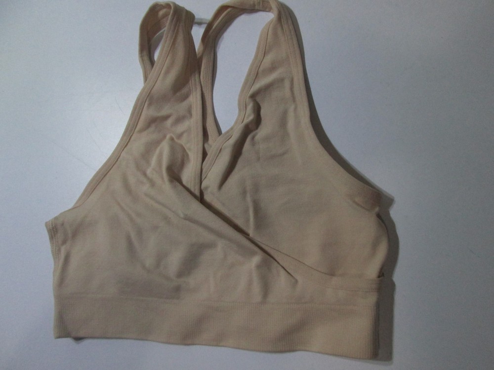 Basics Bra Size S Beige Wireless Unlined Racerback Pullover Bralette Stretch