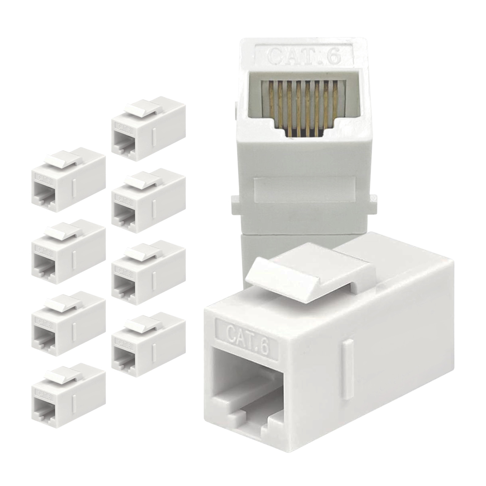RJ45 Inline Coupler Cat6/Cat5 Patch Panel Wall Plate Extender Connector 10 Pack