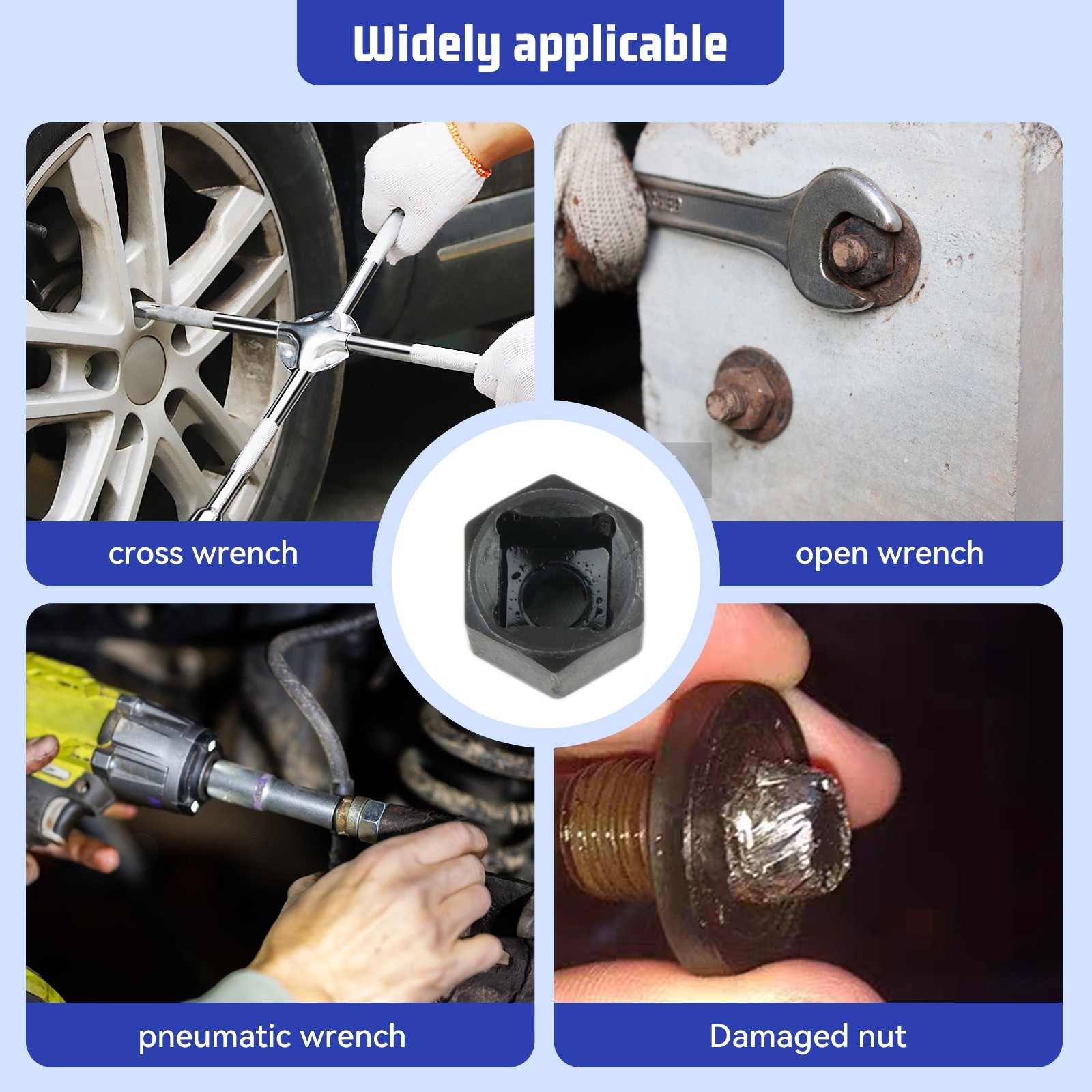 13PCS Bolt Extractor Socket Set Twist Deep Impact Nut Remover Cr-Mo Damaged Bolt