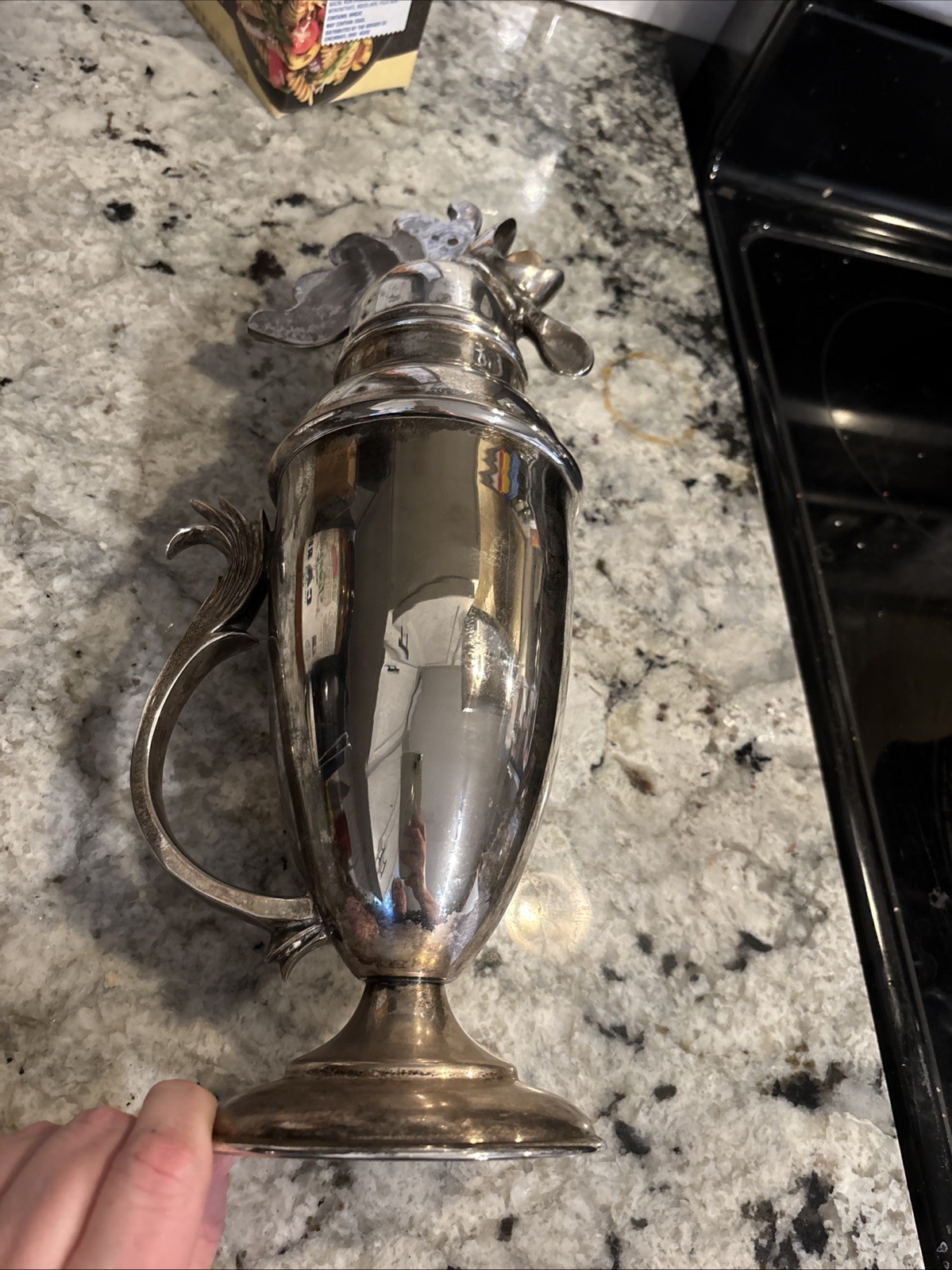 Vintage Rooster Head Cocktail Shaker Silver Plated