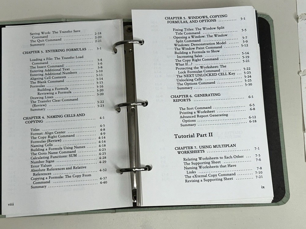 IBM Multiplan Electronic Worksheet Computer Software by Microsoft MANUAL ONLY