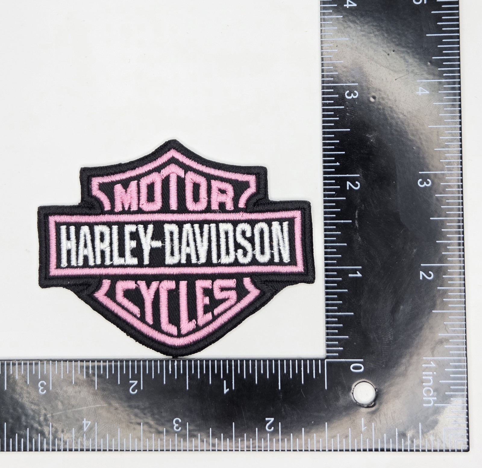 Pink Harley Davidson Iron On Sew On Patch