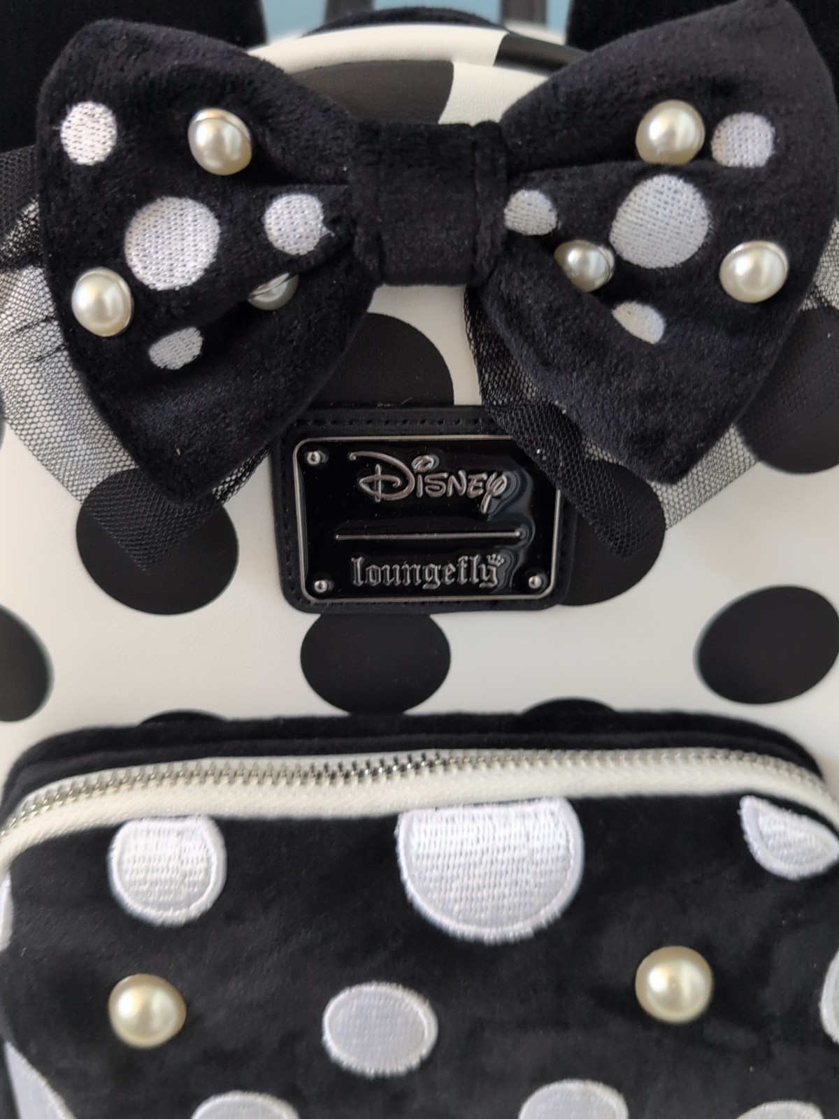 Loungefly Disney Minnie Polka Dot Pearl Mini Backpack