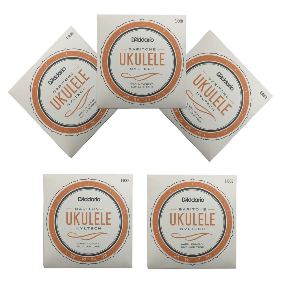 D'Addario Ukulele Strings 5 Sets Nyltech Baritone EJ88B Uke