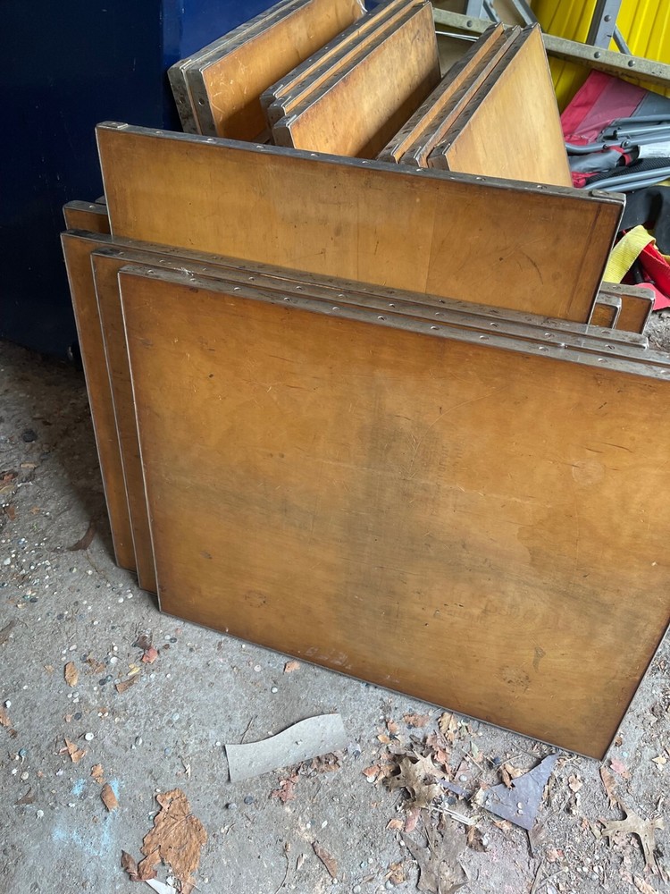 Standing book press (bookbinding) & 21 nipping press boards