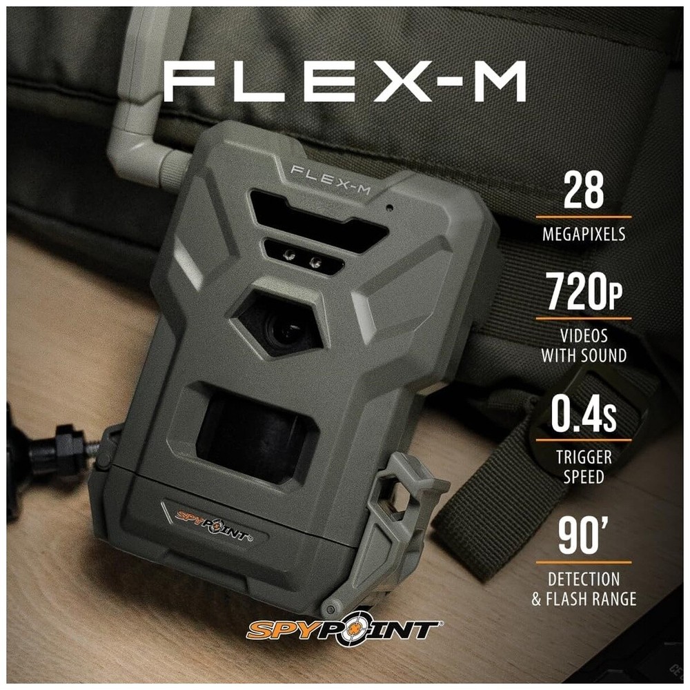 SPYPOINT Flex-M Cellular Trial Camera Solar Bundle (FLEX-M-SOLAR-BUNDLE)