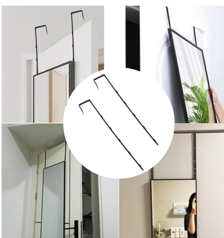 Mainstays Over-the-Door Hooks for a Mirror (DOES NOT INCLUDE MIRROR) (BLACK)