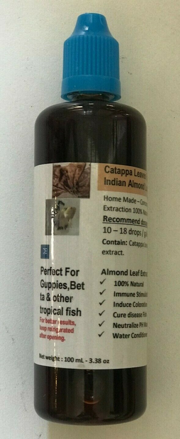 Catappa Extract- Indian Almond Leaf Essence for Bettas & Other Fish 50 mL,100mL