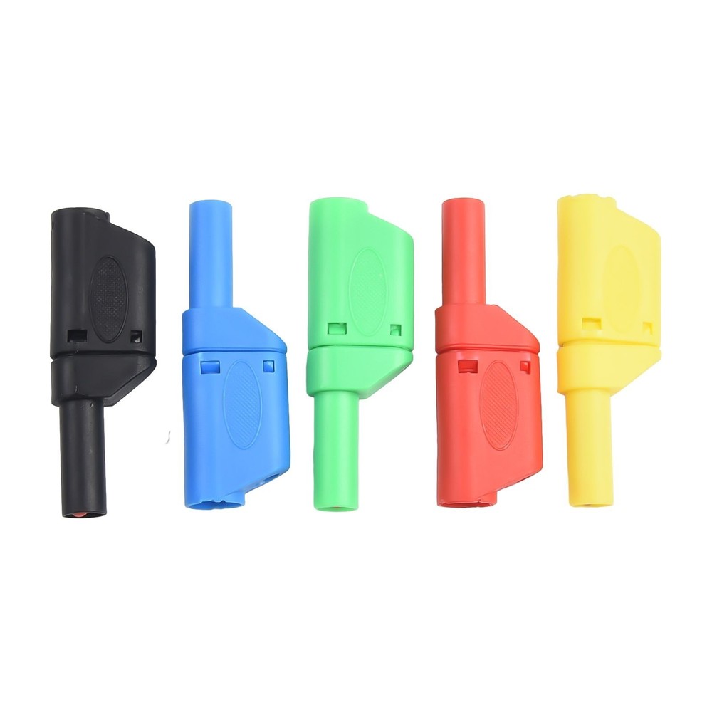 Retractable Sheath Stackable Solder Connectors 5pcs Set 4mm Safety Design