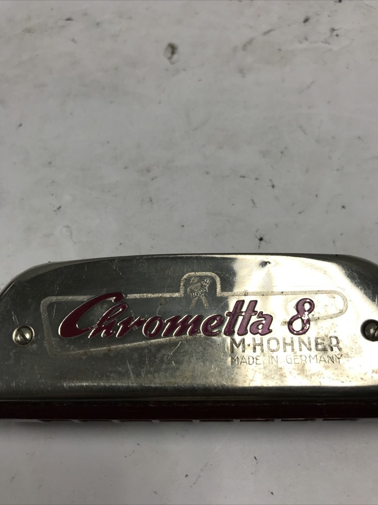 Vintage Hohner Chrometta 8 Slide Harmonica Key C Germany no case