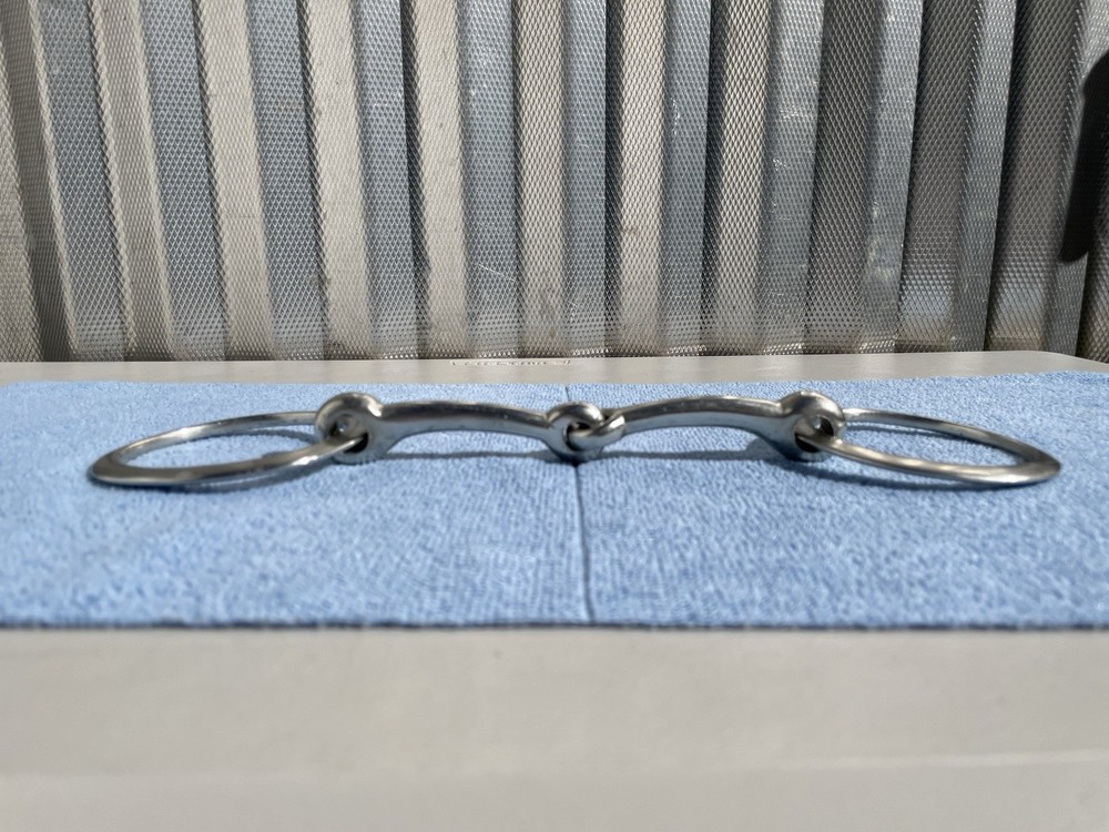 Vintage 6" Loose Flat O-Ring Snaffle Horse Bit Solid Nickel Clean Nice