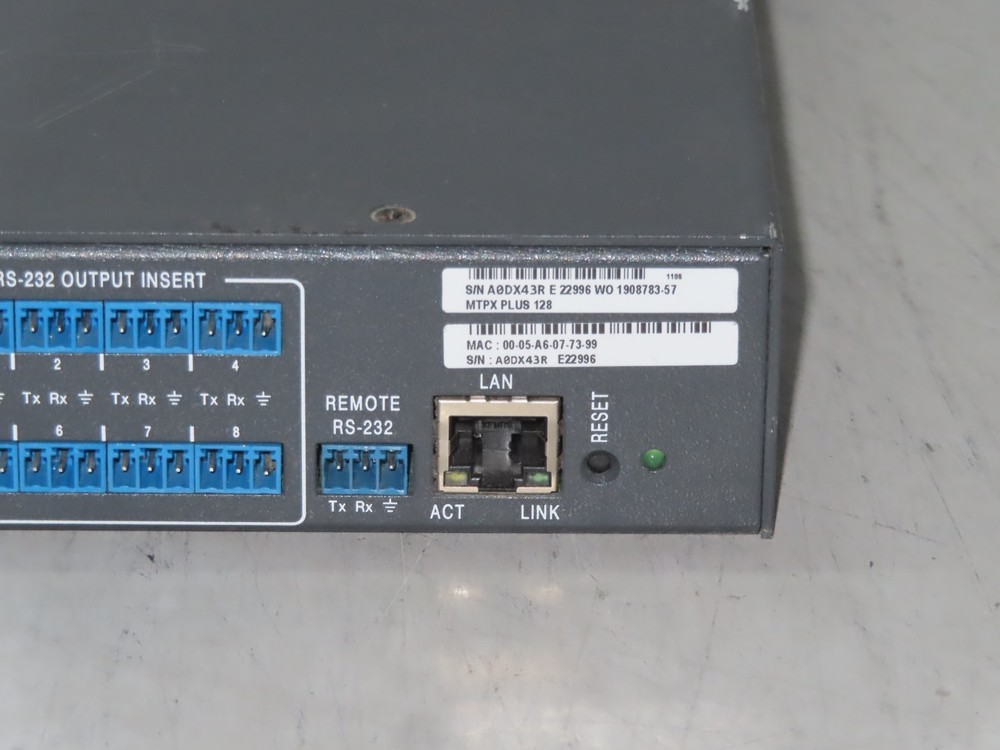 EXTRON MTPX Plus 128 Twisted Pair Matrix Switcher MTPX PLUS SERIES