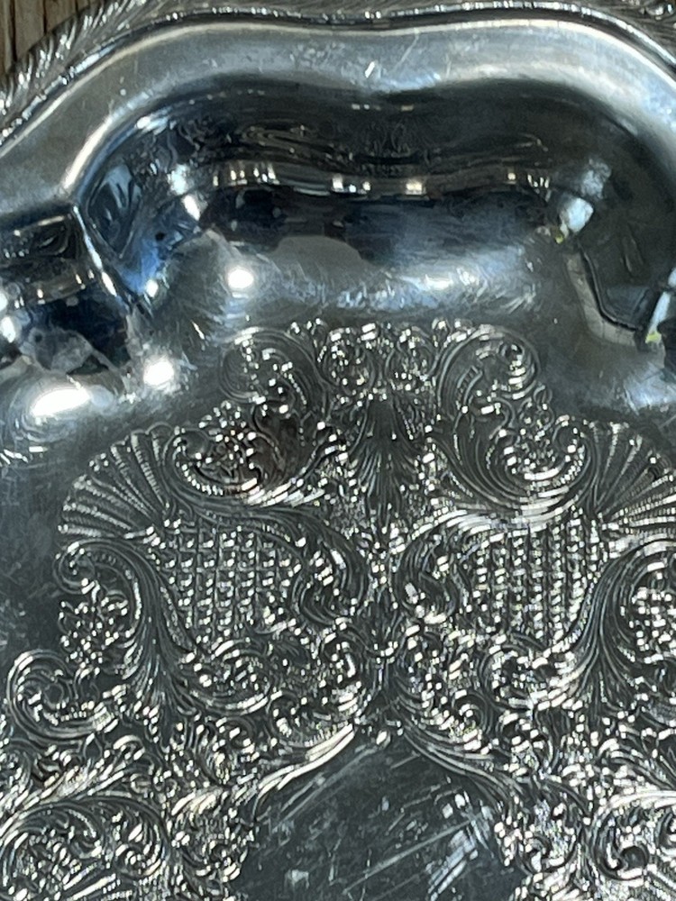 Wm Rogers Silver Plate Bread Tray 360 Vintage Oblong Oval Small Serving