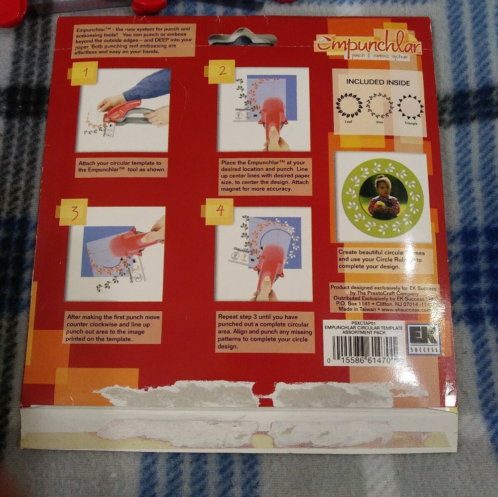 Empunchlar Punch Emboss System Vine & Circle Punch & 3 Circular Templates FreeSH