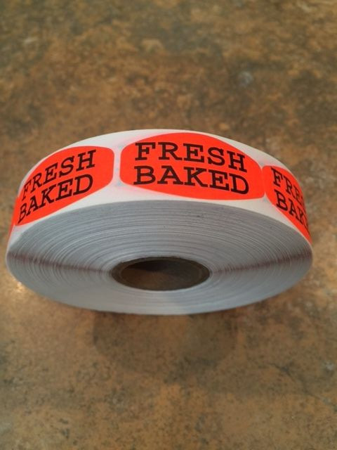 1000 ea. FRESH BAKED MERCHANDISE LABELS STICKERS