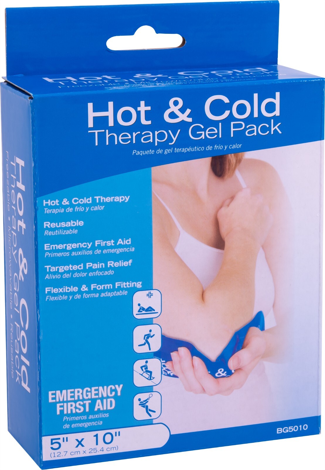 Roscoe Medical BG5010 Reusable Hot and Cold Gel Pack, 5 in x 10 in - Blue