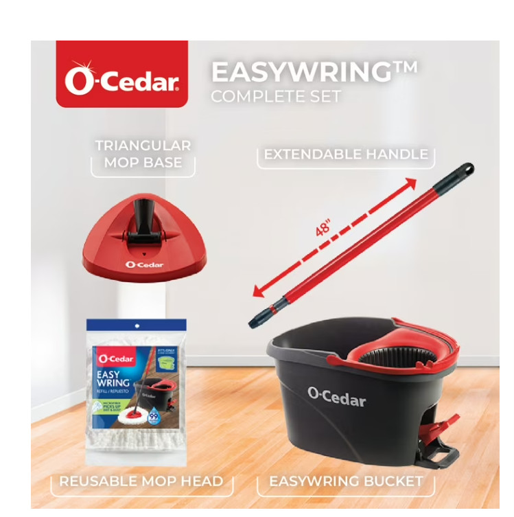 O-Cedar Easywring Floor Cleaning System with Bucket and Microfiber Spin Mop