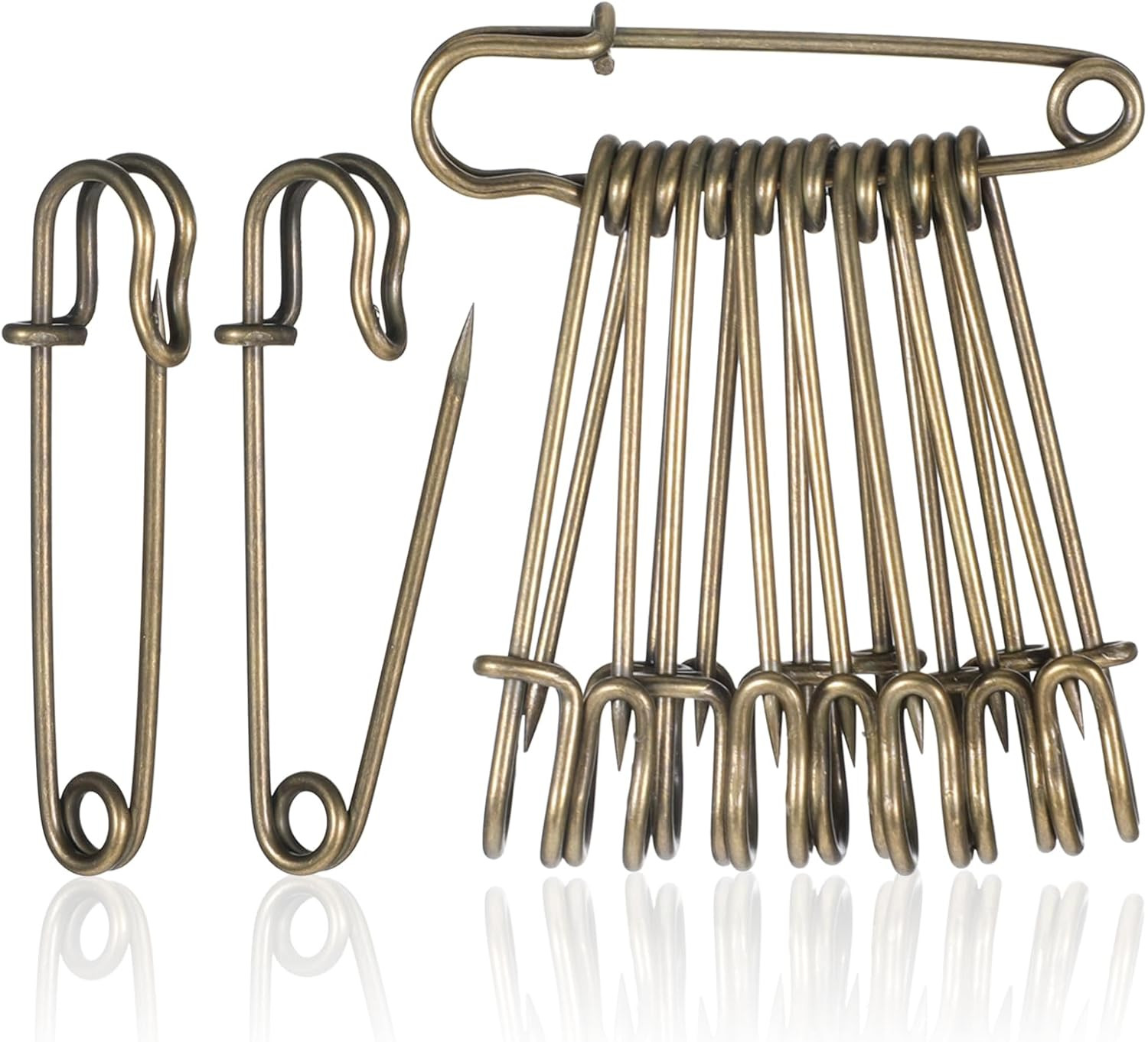 30 Pcs 2 Inch Heavy Duty Safety Pins, Large Safety Pins Brass Big Blanket Pin Di