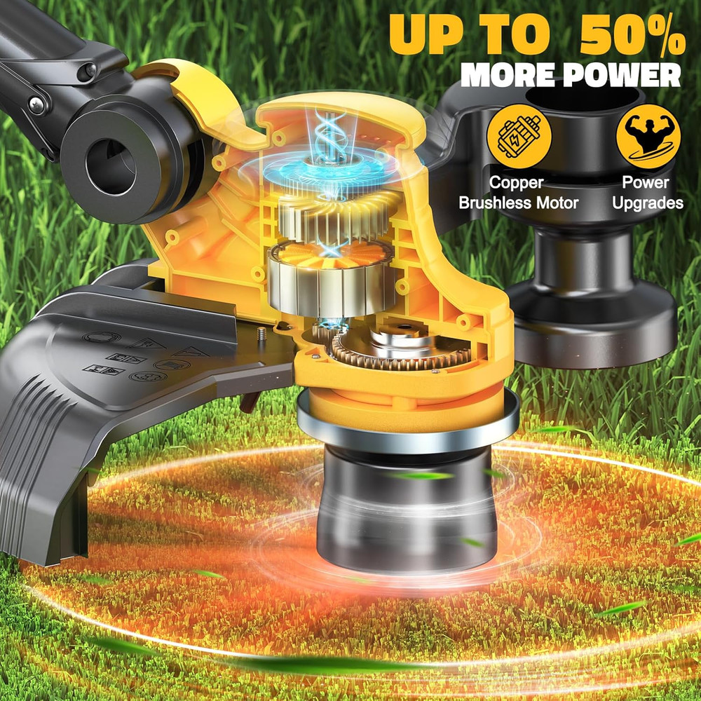 Cordless String Trimmer Compatible with Dewalt 20V (Tool Only), Weed Eater with