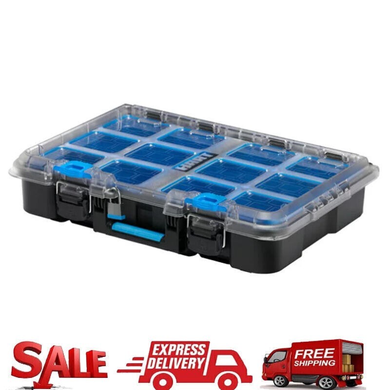 Stack System Tool Box with Removable Organizer Bins Fits Modular Storage System