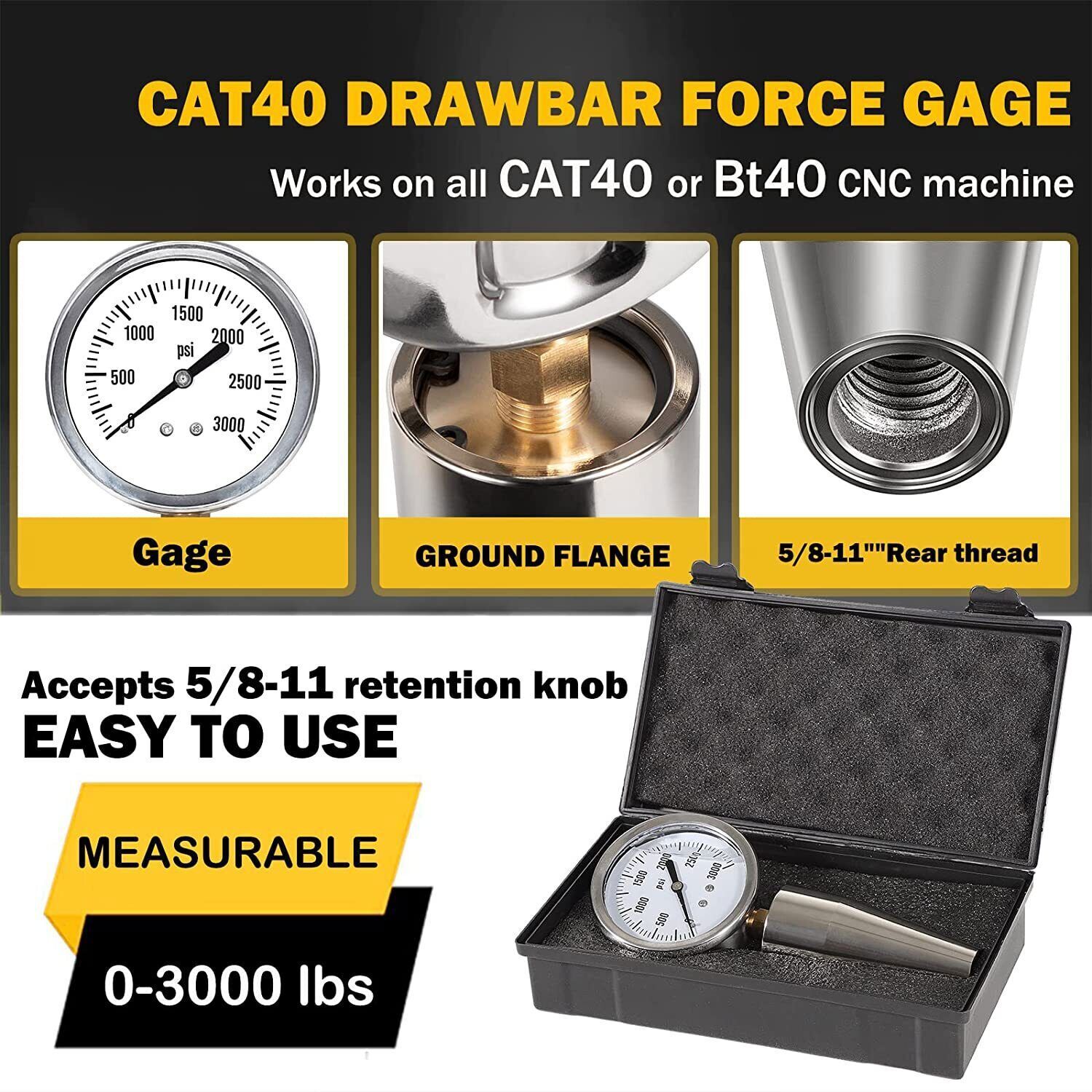 For All CAT 40 Machines & Bt 40 Spindle Drawbar Force Gauge Tester Checker Tool