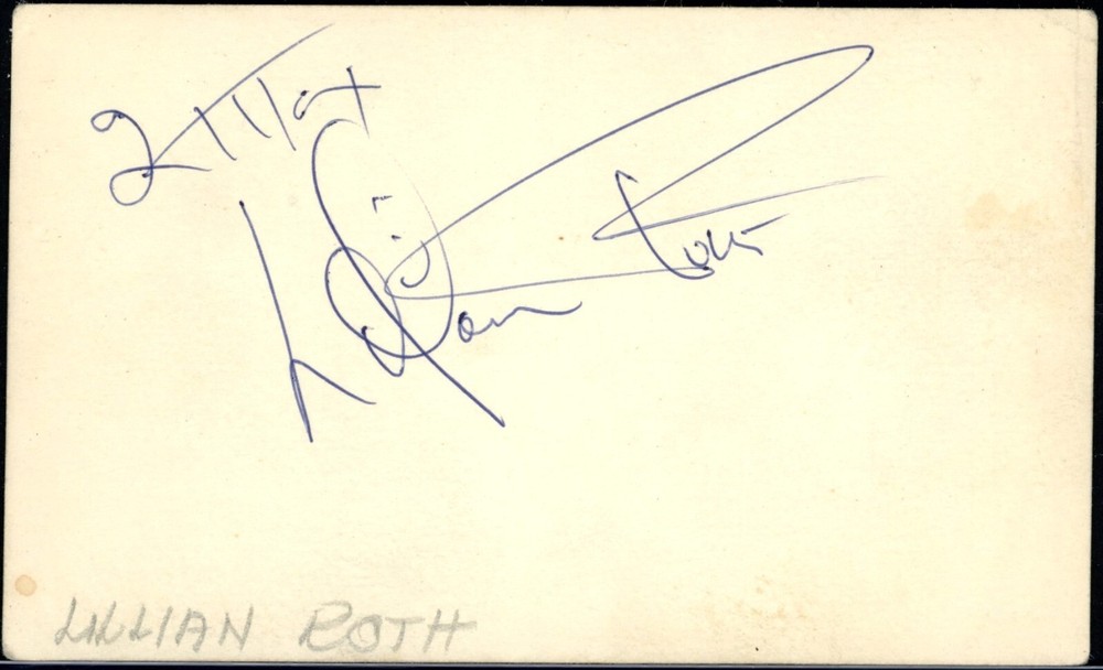 Vintage Lillian Roth Autograph