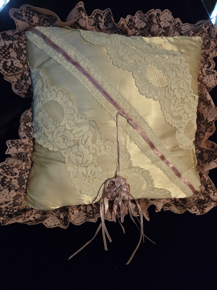 3 Vintage Lacy Pillows