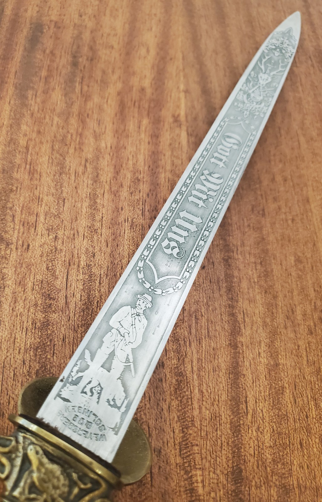 German Weyersberg & Co Solingen Hirschfanger Hunting Dagger"Gott Mit Uns" c.1900