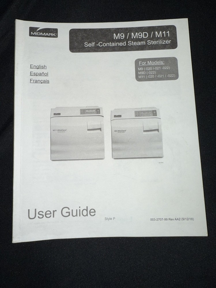 Midmark M9/M9D/M11 Self-Contained Steam Sterilizer User Guide