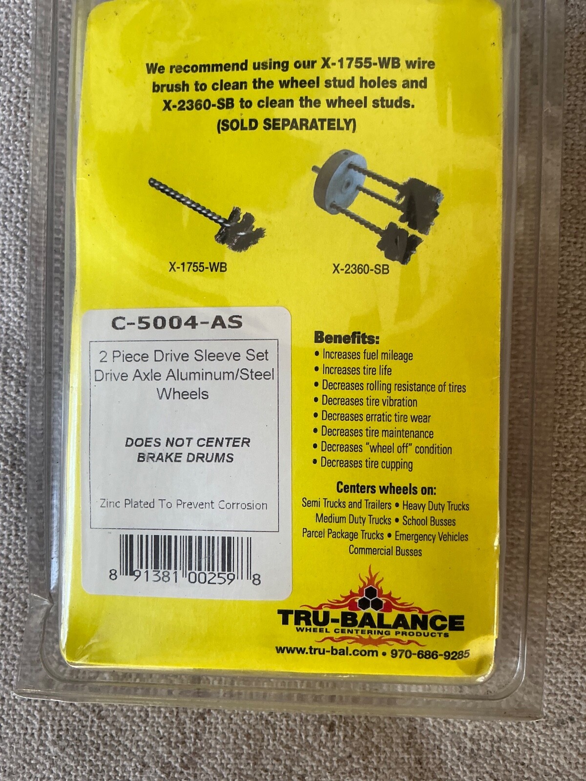 Tru-Balance C-5004-AS 2 piece centering system for dual wheels