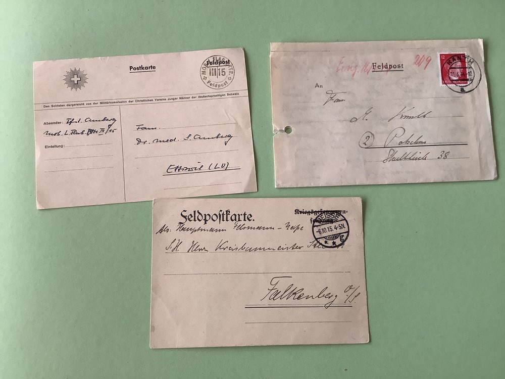 Germany 3 mixed Feldpost  items  Ref A771