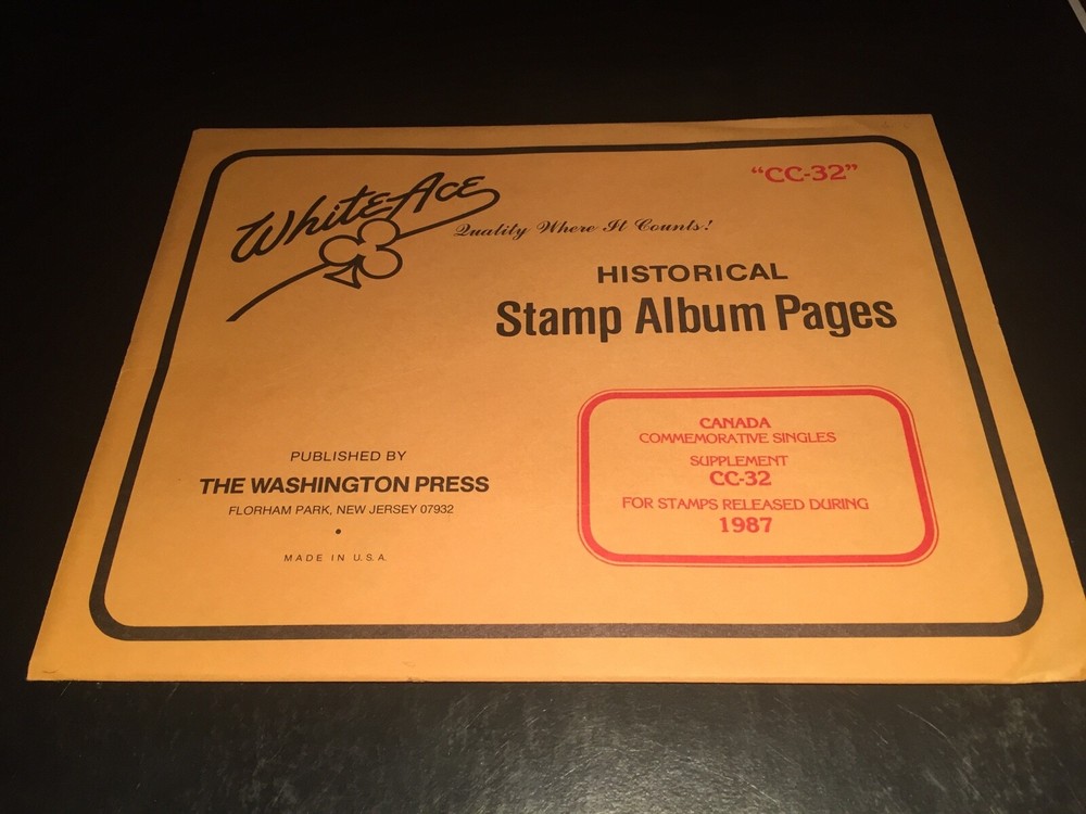 White Ace Stamp Album Supplement Pages  - Canada Commemorative 1987 CC-32