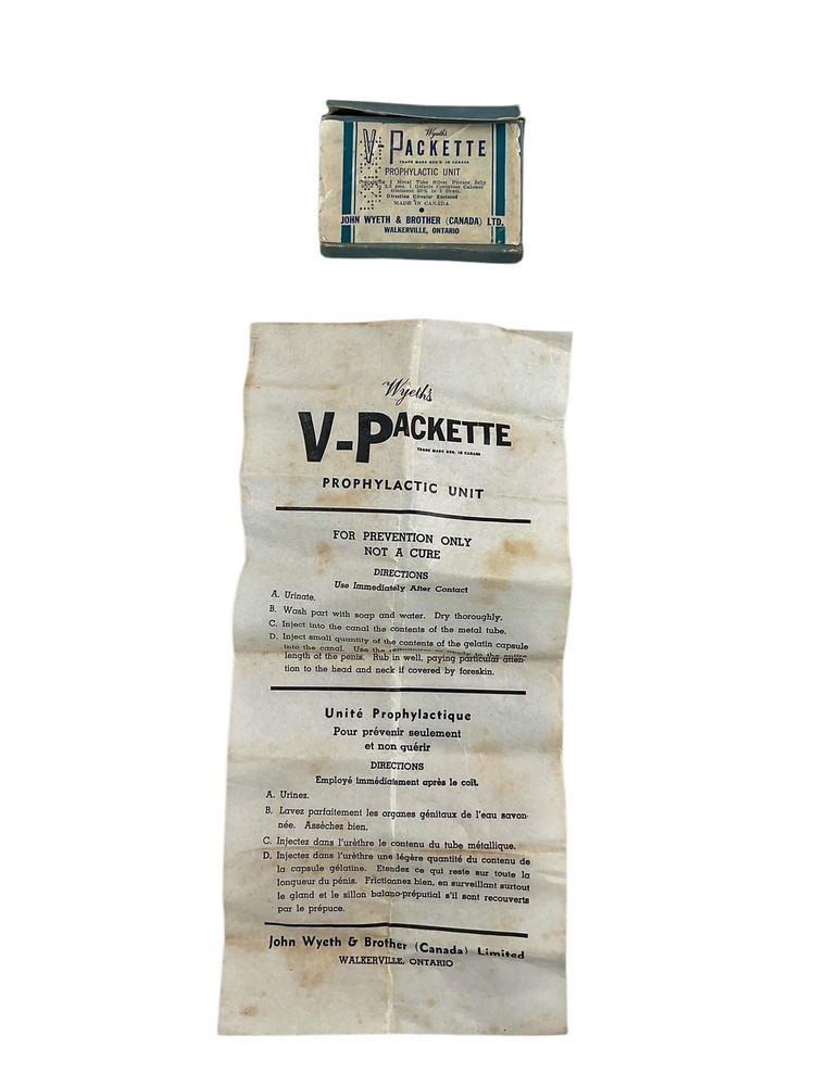 WW2 Canadian Wyeth's Prophylactic Box EMPTY