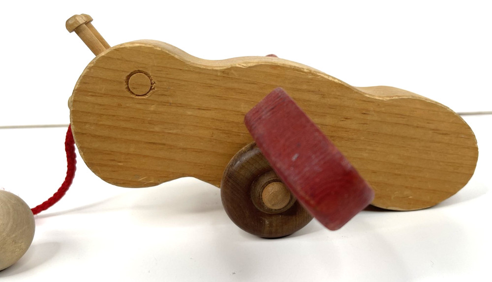 Vintage Wooden Pull Toy Bee Bug Pull Along Toy
