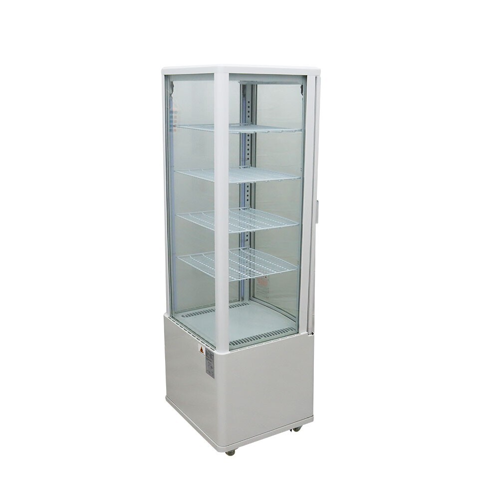 110V 5 Layers Refrigerated Cake Display Vertical LED Lighting Lockable Wheels
