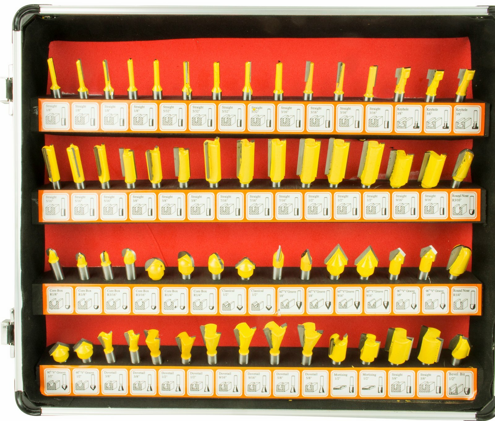 Steel Dragon Tools 100pc 1/4" Shank Router Bit Set Tungsten Carbide Kit